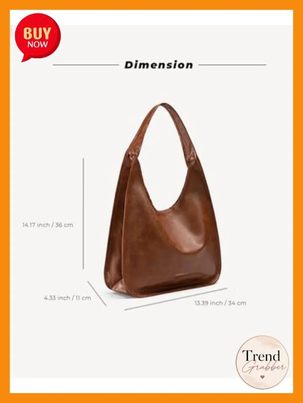 PU Leather Hobo Shoulder Bag with Detachable Pouch, Tote Handbag for Work Travel